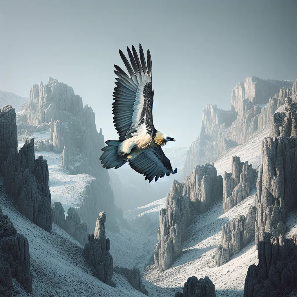 Gypaète barbu au‑dessus de l’Ariège