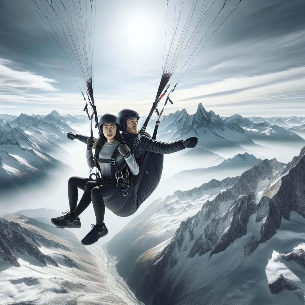Winter Paragliding in the Pyrenees: Soaring Above Snow-Covered Peaks