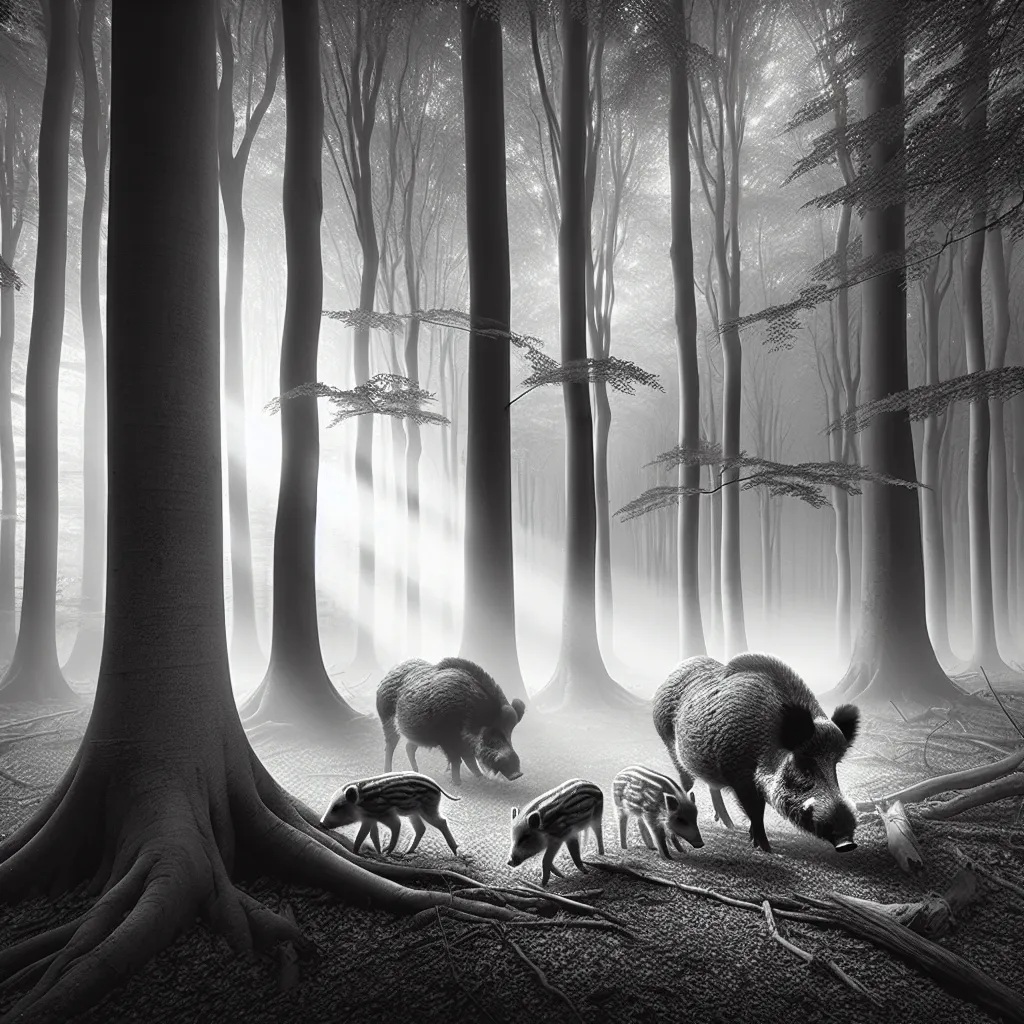 Wild Boar in Forest Setting